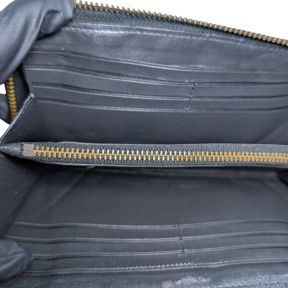 Coach Blue Leather Varsity Rugby Stripe Zippy Accordion Wallet - Picture 7 of 12